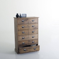 Комод Высокий из массива сосны с 6 ящиками Lindley единый размер каштановый LA REDOUTE INTERIEURS  фото, kupilegko.ru